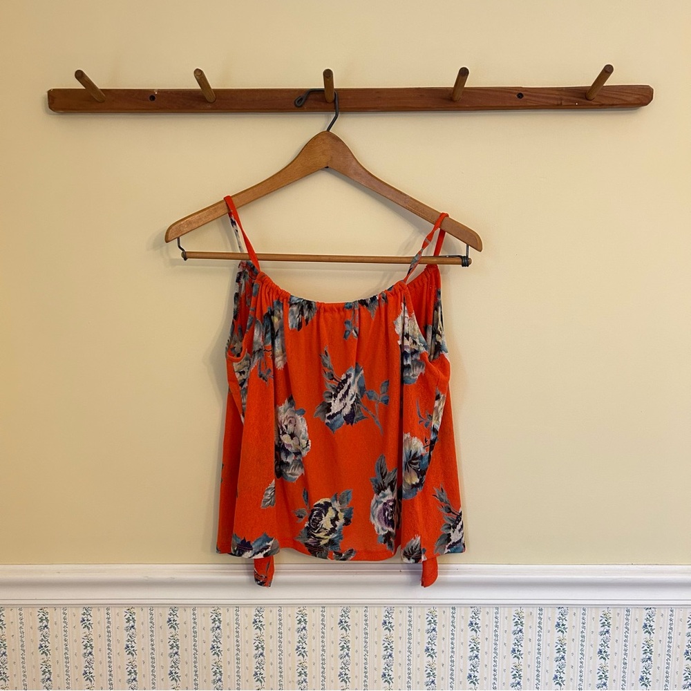 Mind Code Floral Open Back Tank Top